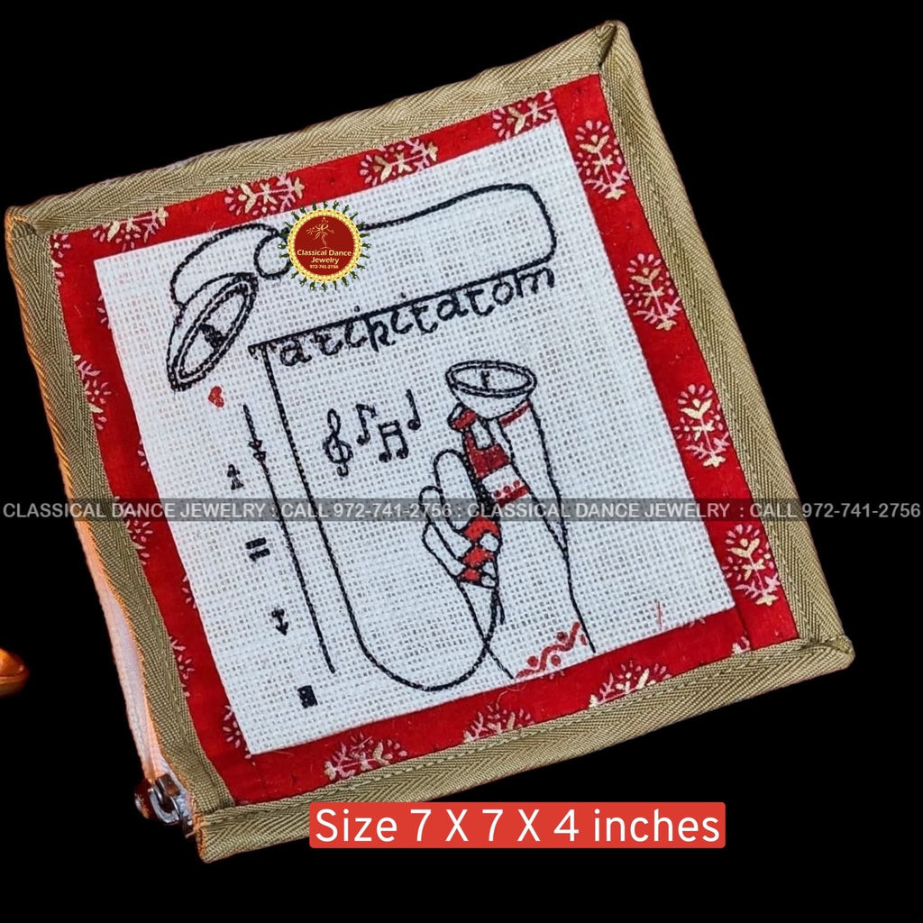Classical Dance Jewelry Jute Nattuvangam Natuuvanga Talam Thalam Taal Jathi Chyme Bells Bag | Return Gifts | Teacher Gifts | Classical Dance Jewelry