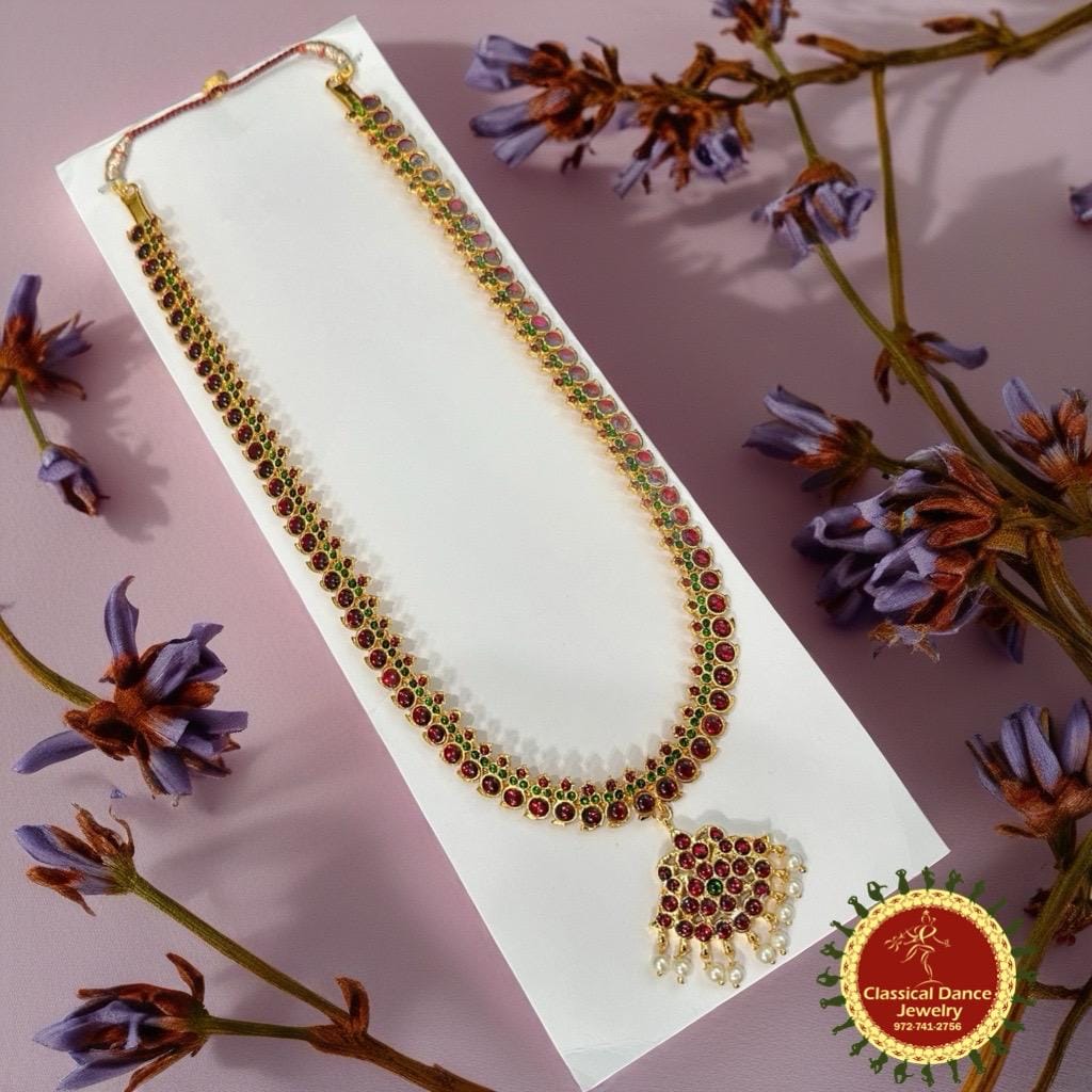 Classical Dance Jewelry Kemp Mango Chain Pendant Indian jewelry | Long necklace | Bharatnatyam Kuchipudi Parties Engagement Weddings | Classical Dance Jewelry