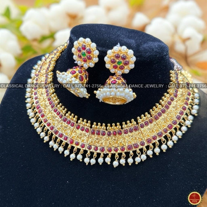 Classical Dance Jewelry Kemp Traditional Temple Choker Indian Jewelry | Bharatanatyam Kuchipudi Parties Engagement Weddings Birthdays | Classical Dance Jewelry