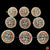 Classical Dance Jewelry Kempu ROUND Pearl Design Bridal Jada Billalu | Half Saree Indian Jewelry kondai | 9 pieces | Dance Weddings | Classical Dance Jewelry