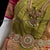 Classical Dance Jewelry Leaf MOSS GREEN PINK 36 inches Pant Length Bharatanatyam Gold Zari Dance Costume | Art silk Dharmavaram kanchi | Classical Dance Jewelry