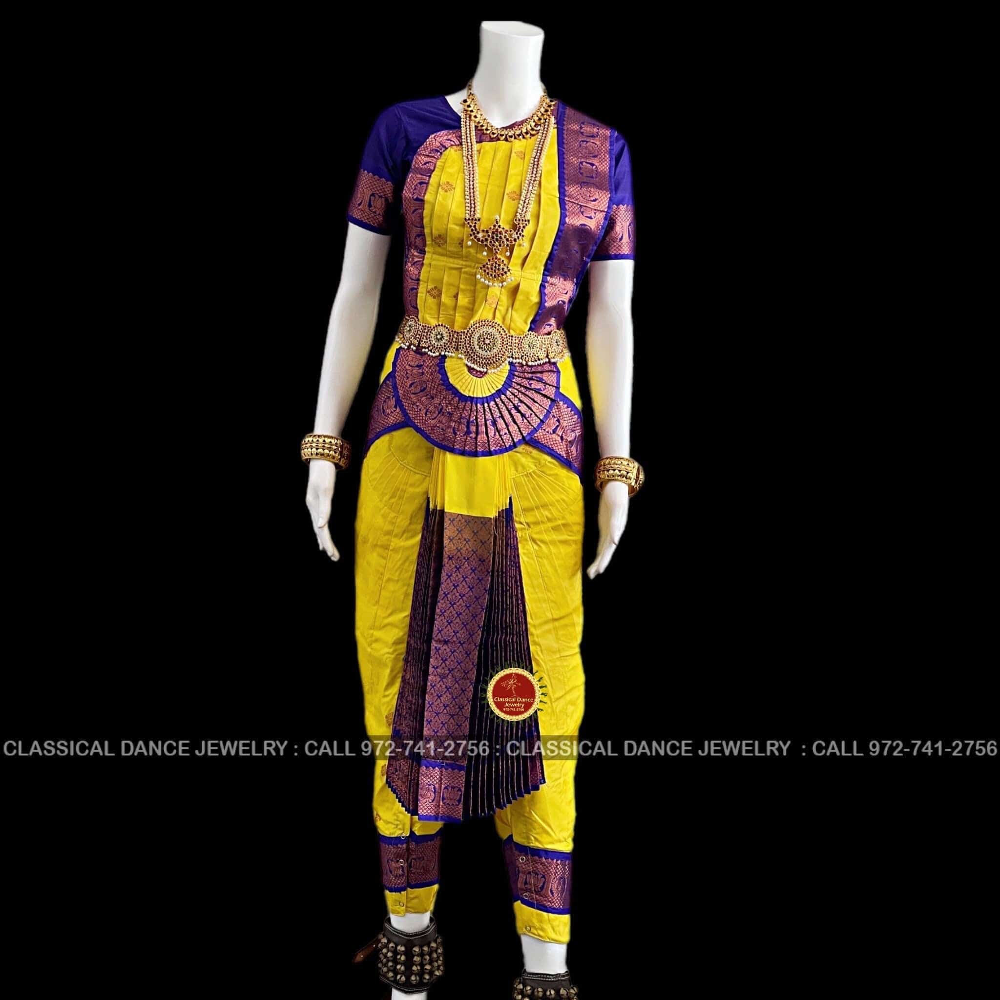yellow and purple bharatanatyam dress Yellow And Purple Dress Andhra Natyam Dance Dress