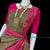 Classical Dance Jewelry LIGHT GREEN Pre-stitched Practice Sari PINK Blouse | Half Saree Kalakshethra Sari | Bharatnatyam Kuchipudi | Classical Dance Jewelry