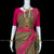 Classical Dance Jewelry LIGHT GREEN Pre-stitched Practice Sari PINK Blouse | Half Saree Kalakshethra Sari | Bharatnatyam Kuchipudi | Classical Dance Jewelry