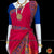 Classical Dance Jewelry MANGENTA PINK Pre-stitched Practice Sari BLUE Blouse | Half Saree Kalakshethra Bharatnatyam Kuchipudi | Classical Dance Jewelry