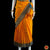 Classical Dance Jewelry MANGO ORANGE Pre-stitched Practice Sari BLUE Blouse | Half Saree Kalakshethra Sari | Bharatnatyam Kuchipudi Folk | Classical Dance Jewelry