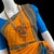 Classical Dance Jewelry MANGO ORANGE Pre-stitched Practice Sari BLUE Blouse | Half Saree Kalakshethra Sari | Bharatnatyam Kuchipudi Folk | Classical Dance Jewelry