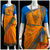 Classical Dance Jewelry MANGO ORANGE Pre-stitched Practice Sari BLUE Blouse | Half Saree Kalakshethra Sari | Bharatnatyam Kuchipudi Folk | Classical Dance Jewelry