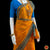 Classical Dance Jewelry MANGO ORANGE Pre-stitched Practice Sari BLUE Blouse | Half Saree Kalakshethra Sari | Bharatnatyam Kuchipudi Folk | Classical Dance Jewelry