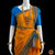 Classical Dance Jewelry MANGO ORANGE Pre-stitched Practice Sari BLUE Blouse | Half Saree Kalakshethra Sari | Bharatnatyam Kuchipudi Folk | Classical Dance Jewelry