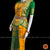 Classical Dance Jewelry MANGO YELLOW GREEN 40 Inch Pant Length Bharatanatyam Dance Costume | Gold Zari | Art silk Dharmavaram Kanchi | Classical Dance Jewelry