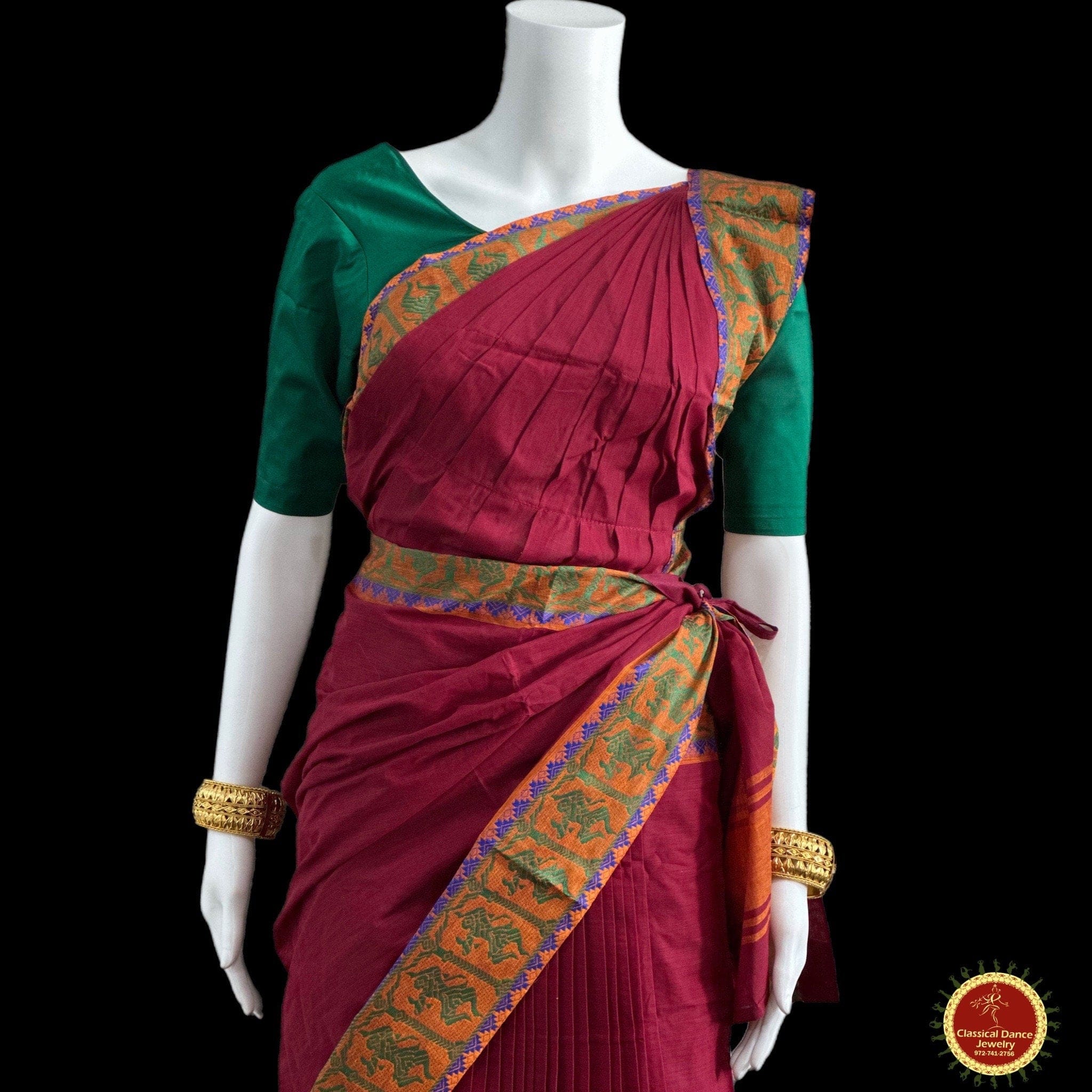 Pure Kanchipuram Classical Dance Border Unique Design Silk Saree | Shop Now  – www.kosigam.com