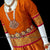 Classical Dance Jewelry MUSTARD ORANGE PINK Kid 10-11 yr Dance Pavadai Blouse | Kuchipudi Bharatanatyam | Art Silk Dharmavaram Kanchi | Classical Dance Jewelry