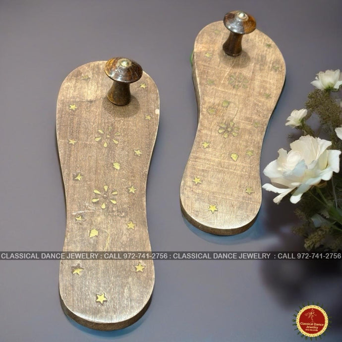 Classical Dance Jewelry Natural wood Kashi Yathra Padukalu Pair | Wedding Pavukollu | Charan Paduka | Padukalu Pair | Wooden Khadau | Wooden Slippers Pooja | | Classical Dance Jewelry