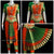 Classical Dance Jewelry ORANGE GREEN Magenta 34 inch Pant Length Bharatanatyam Gold Zari Dance Costume | Art silk Dharmavaram kanchi | Classical Dance Jewelry