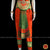 Classical Dance Jewelry ORANGE GREEN Magenta 34 inch Pant Length Bharatanatyam Gold Zari Dance Costume | Art silk Dharmavaram kanchi | Classical Dance Jewelry