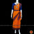 Classical Dance Jewelry ORANGE Pre-stitched Practice Sari BLUE Blouse | Half Saree Kalakshethra Bharatnatyam Kuchipudi | Classical Dance Jewelry