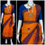 Classical Dance Jewelry ORANGE Pre-stitched Practice Sari BLUE Blouse | Half Saree Kalakshethra Bharatnatyam Kuchipudi | Classical Dance Jewelry