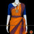 Classical Dance Jewelry ORANGE Pre-stitched Practice Sari BLUE Blouse | Half Saree Kalakshethra Bharatnatyam Kuchipudi | Classical Dance Jewelry