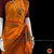 Classical Dance Jewelry ORANGE Pre-stitched Practice Sari MAROON Blouse | Half Saree Kalakshethra Sari | Bharatnatyam Kuchipudi Folk | Classical Dance Jewelry