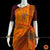 Classical Dance Jewelry ORANGE Pre-stitched Practice Sari MAROON Blouse | Half Saree Kalakshethra Sari | Bharatnatyam Kuchipudi Folk | Classical Dance Jewelry