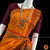 Classical Dance Jewelry ORANGE Pre-stitched Practice Sari MAROON Blouse | Half Saree Kalakshethra Sari | Bharatnatyam Kuchipudi Folk | Classical Dance Jewelry