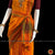 Classical Dance Jewelry ORANGE Pre-stitched Practice Sari MAROON Blouse | Half Saree Kalakshethra Sari | Bharatnatyam Kuchipudi Folk | Classical Dance Jewelry