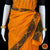 Classical Dance Jewelry ORANGE YELLOW Pre-stitched Practice Sari BLACK Blouse | Half Saree Kalakshethra Sari | Bharatnatyam Kuchipudi Folk | Classical Dance Jewelry