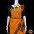 Classical Dance Jewelry ORANGE YELLOW Pre-stitched Practice Sari BLACK Blouse | Half Saree Kalakshethra Sari | Bharatnatyam Kuchipudi Folk | Classical Dance Jewelry