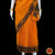Classical Dance Jewelry ORANGE YELLOW Pre-stitched Practice Sari BLACK Blouse | Half Saree Kalakshethra Sari | Bharatnatyam Kuchipudi Folk | Classical Dance Jewelry