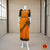 Classical Dance Jewelry ORANGE YELLOW Pre-stitched Practice Sari BLACK Blouse | Half Saree Kalakshethra Sari | Bharatnatyam Kuchipudi Folk | Classical Dance Jewelry