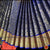 Classical Dance Jewelry PEACH ORANGE BLUE 38 Inch Pant Length Bharatanatyam Dance Costume | Gold Zari | Art Silk Dharmavaram Kanchi | Classical Dance Jewelry