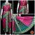 Classical Dance Jewelry PINK GREEN 38 Inch Pant length Kuchipudi GOLD Zari Indian Dance Costume | Paithani Art Silk Dharmavaram Kanchi | Classical Dance Jewelry