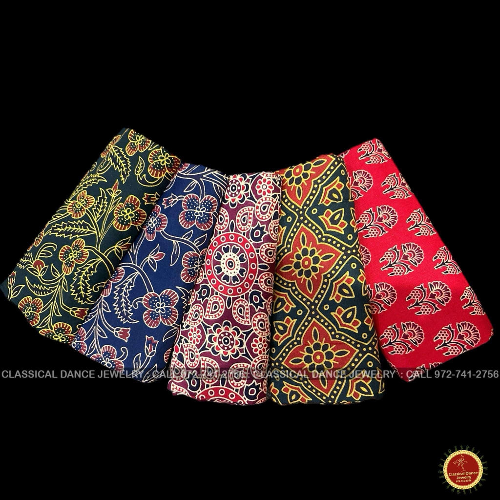 Classical Dance Jewelry PRINTED COTTON Blouse pieces | Thamboolam Gift | Return Gifts | Weddings, Puja | Classical Dance Jewelry