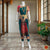 Classical Dance Jewelry RAMA GREEN BLUE Pink 38 Inch Pant Length Bharatanatyam Dance Costume | Gold Zari | Art Silk, Dharmavaram Kanchi | Classical Dance Jewelry