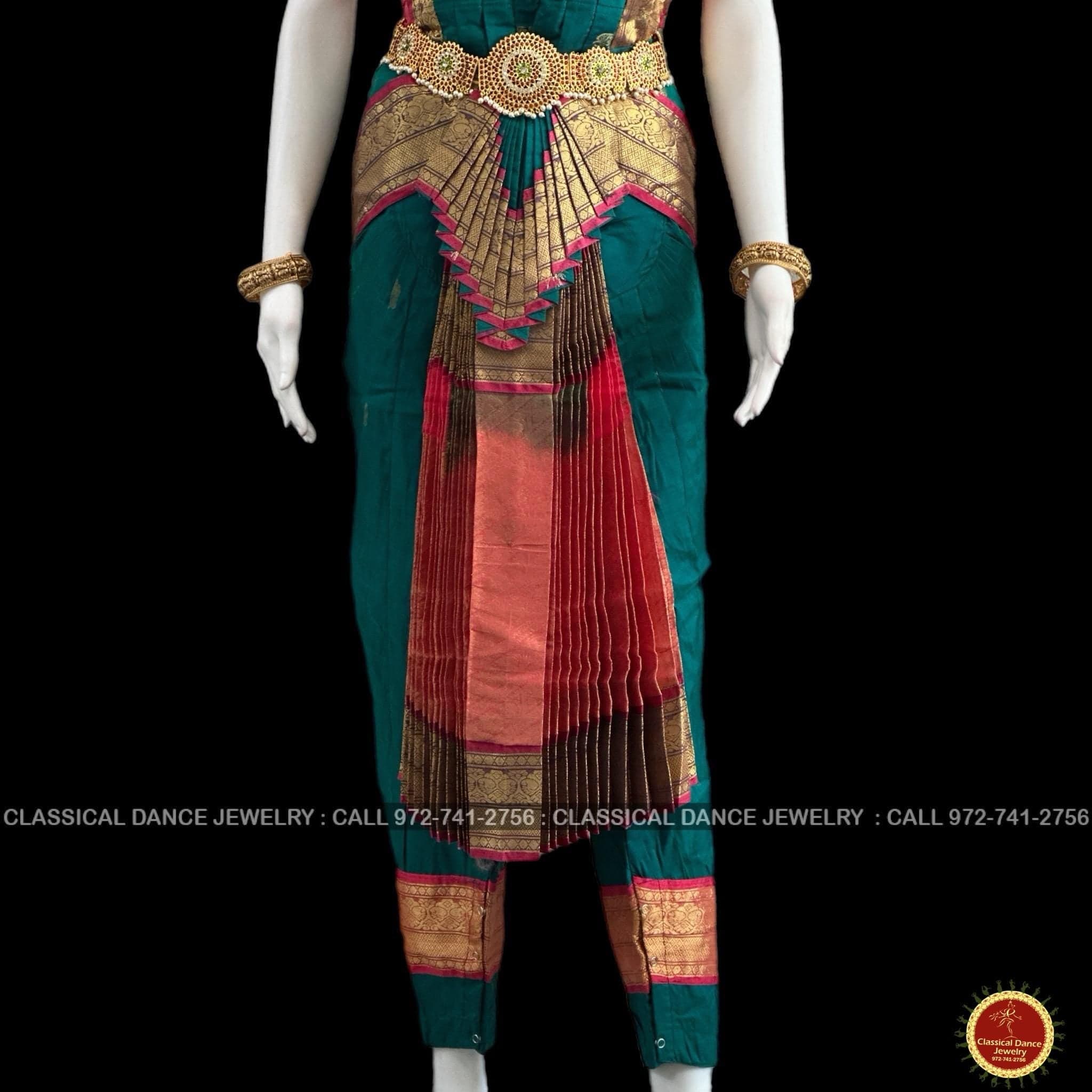 Sri Rama Costumes RAMA GREEN BLUE Pink 38 Inch Pant Length Bharatanatyam Dance Costume ...