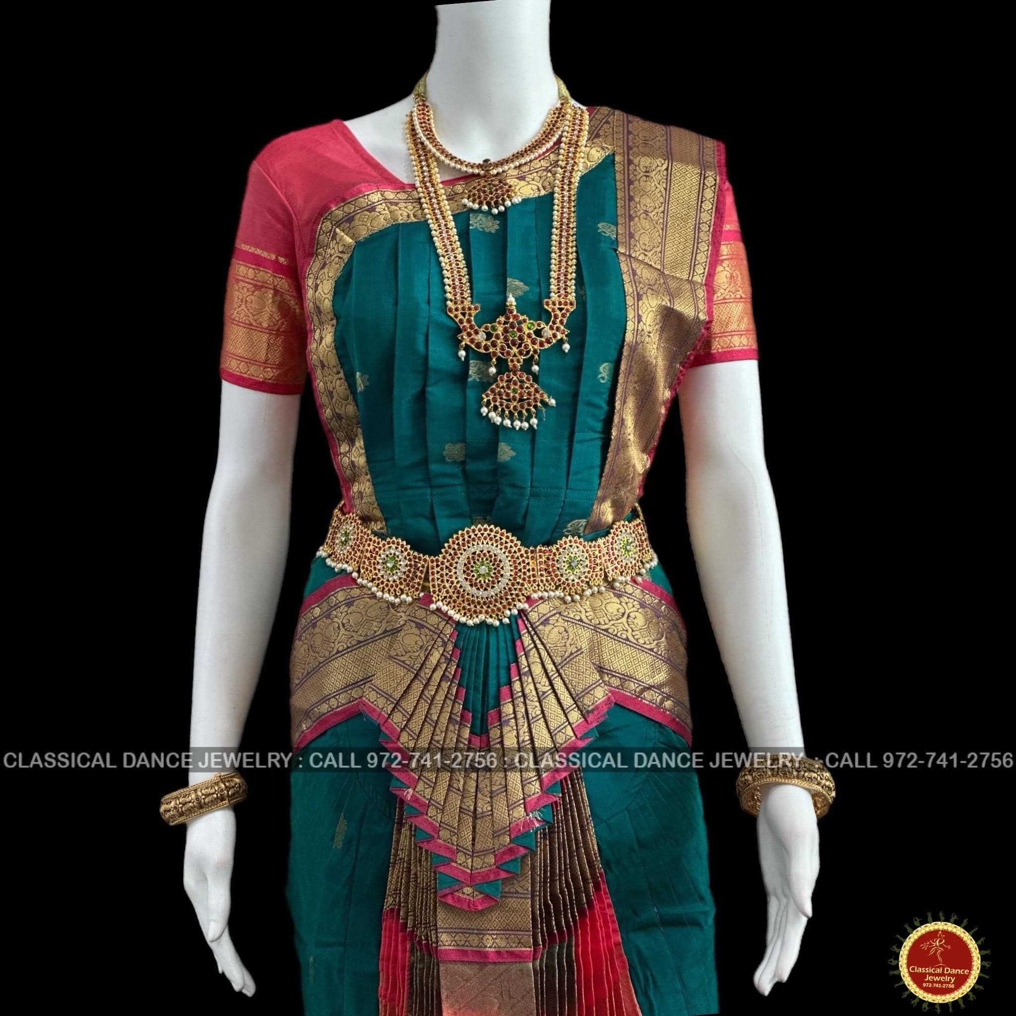 Sri Rama Costumes RAMA GREEN BLUE Pink 38 Inch Pant Length Bharatanatyam Dance Costume ...