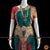 Classical Dance Jewelry RAMA GREEN BLUE Pink 38 Inch Pant Length Bharatanatyam Dance Costume | Gold Zari | Art Silk, Dharmavaram Kanchi | Classical Dance Jewelry