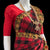 Classical Dance Jewelry RED BLACK CHECKS Pre-stitched Practice Sari Red Blouse | Half Saree Kalakshethra Sari | Bharatnatyam Kuchipudi | Classical Dance Jewelry