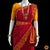 Classical Dance Jewelry RED Pre-stitched Practice Sari GOLD YELLOW Blouse | Half Saree Kalakshethra Sari | Bharatnatyam Kuchipudi Folk | Classical Dance Jewelry