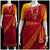 Classical Dance Jewelry RED Pre-stitched Practice Sari GOLD YELLOW Blouse | Half Saree Kalakshethra Sari | Bharatnatyam Kuchipudi Folk | Classical Dance Jewelry