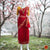 Classical Dance Jewelry RED Pre-stitched Practice Sari YELLOW Blouse | Half Saree Kalakshethra Sari | Bharatnatyam Kuchipudi Folk | Classical Dance Jewelry