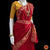 Classical Dance Jewelry RED Pre-stitched Practice Sari YELLOW Blouse | Half Saree Kalakshethra Sari | Bharatnatyam Kuchipudi Folk | Classical Dance Jewelry