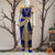 Classical Dance Jewelry Royal BLUE IVORY GOLD 40 inchs Pant Length Kuchipudi Indian Gold Zari Dance Costume | Art silk Dharmavaram Kanchi | Classical Dance Jewelry