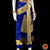 Classical Dance Jewelry Royal BLUE IVORY GOLD 40 inchs Pant Length Kuchipudi Indian Gold Zari Dance Costume | Art silk Dharmavaram Kanchi | Classical Dance Jewelry