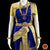 Classical Dance Jewelry Royal BLUE IVORY GOLD 40 inchs Pant Length Kuchipudi Indian Gold Zari Dance Costume | Art silk Dharmavaram Kanchi | Classical Dance Jewelry
