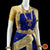 Classical Dance Jewelry Royal BLUE IVORY GOLD 40 inchs Pant Length Kuchipudi Indian Gold Zari Dance Costume | Art silk Dharmavaram Kanchi | Classical Dance Jewelry
