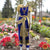 Classical Dance Jewelry Royal BLUE IVORY GOLD 40 inchs Pant Length Kuchipudi Indian Gold Zari Dance Costume | Art silk Dharmavaram Kanchi | Classical Dance Jewelry