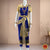 Classical Dance Jewelry Royal BLUE IVORY GOLD 40 inchs Pant Length Kuchipudi Indian Gold Zari Dance Costume | Art silk Dharmavaram Kanchi | Classical Dance Jewelry