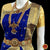 Classical Dance Jewelry Royal BLUE IVORY GOLD 40 inchs Pant Length Kuchipudi Indian Gold Zari Dance Costume | Art silk Dharmavaram Kanchi | Classical Dance Jewelry